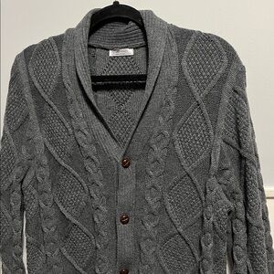 COOFANDY Men's Gray Cable Knit Sweater
Large